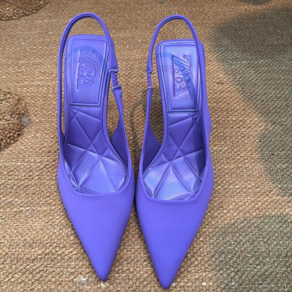 Zara Purple Slingback Heels